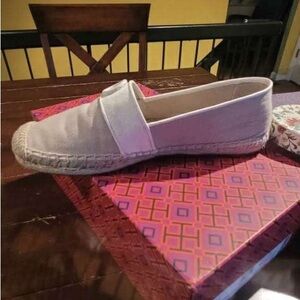 Tory Burch Cream and White Espadrilles